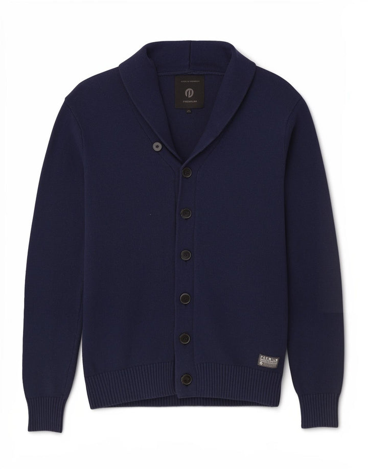 Maglione cardigan da uomo Jack & Jones grande cotone blu navy