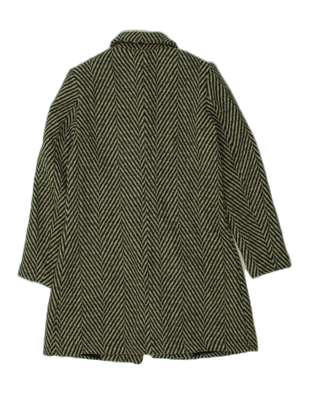 DESIGUAL Womens Overcoat EU 38 Medium Grey Herringbone Wool Vintage Desigual and Second-Hand Desigual from Messina Hembry 