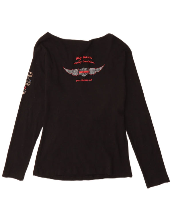 Top grafico da donna a maniche lunghe Harley Davidson UK 18 XL cotone nero