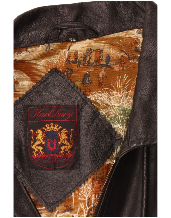 Giacca in pelle da uomo Karlsburg IT 54 2XL Pelle nera