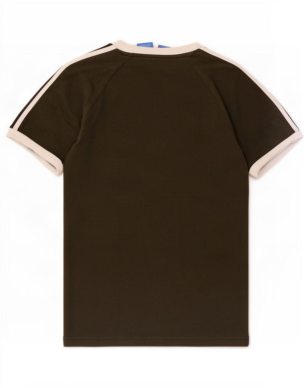 T-shirt da uomo Adidas Top Small in cotone color block kaki