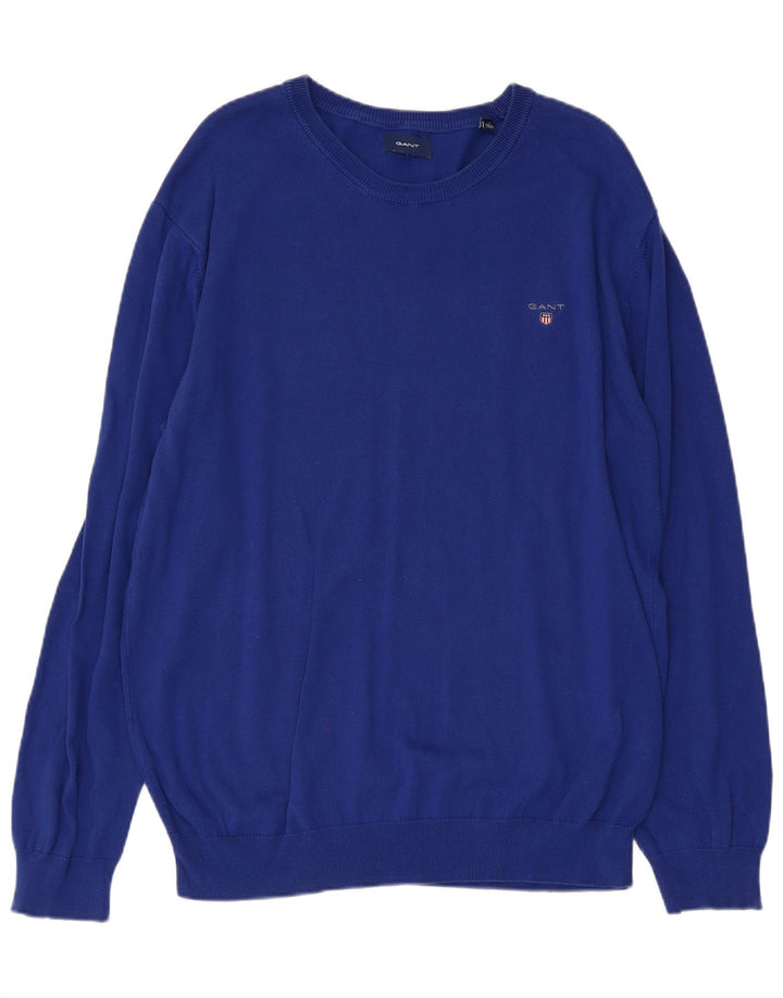 GANT Maglione da uomo con scollo a barca XL in cotone blu