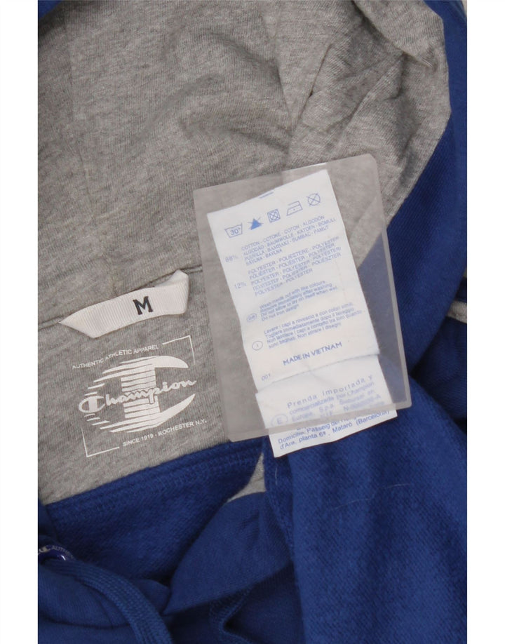 Maglione con cappuccio grafico da uomo CHAMPION in cotone blu medio