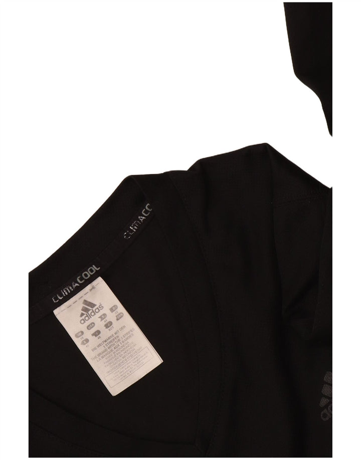 Adidas Donna Climacool Top manica lunga UK 16 Large Nero Poliestere