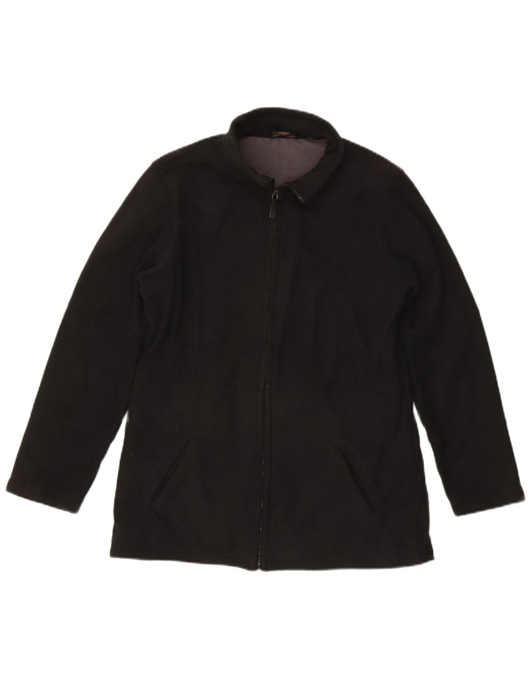 MARKS & SPENCER Womens Fleece Jacket UK 12 Medium Black Polyester