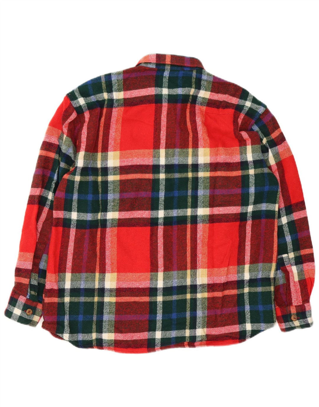 Camicia da uomo in flanella VINTAGE grande lana scozzese rossa