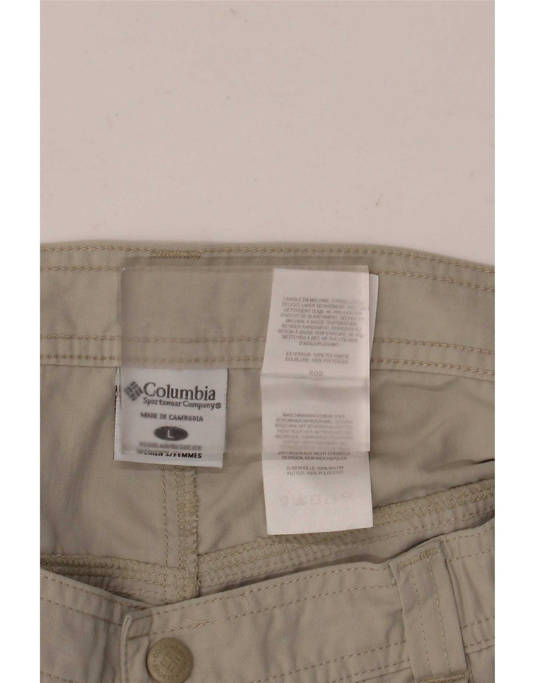 Pantaloncini cargo Columbia da uomo grandi W36 in poliammide grigio