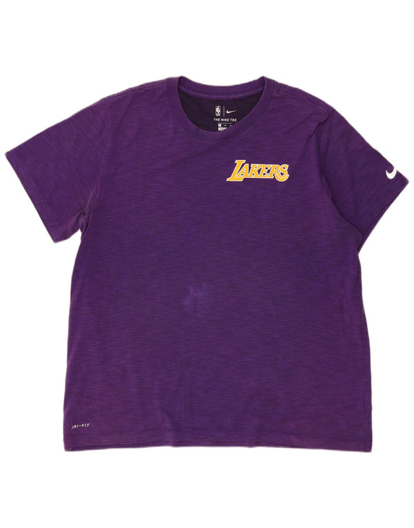 T-shirt da uomo Nike Lakers Top 2XL cotone screziato viola