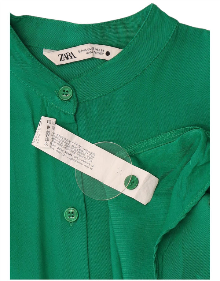 Camicia oversize da donna Zara UK 6 XS verde viscosa