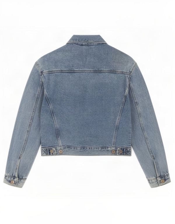 Giacca corta in denim da donna Zara UK 6 XS blu cotone