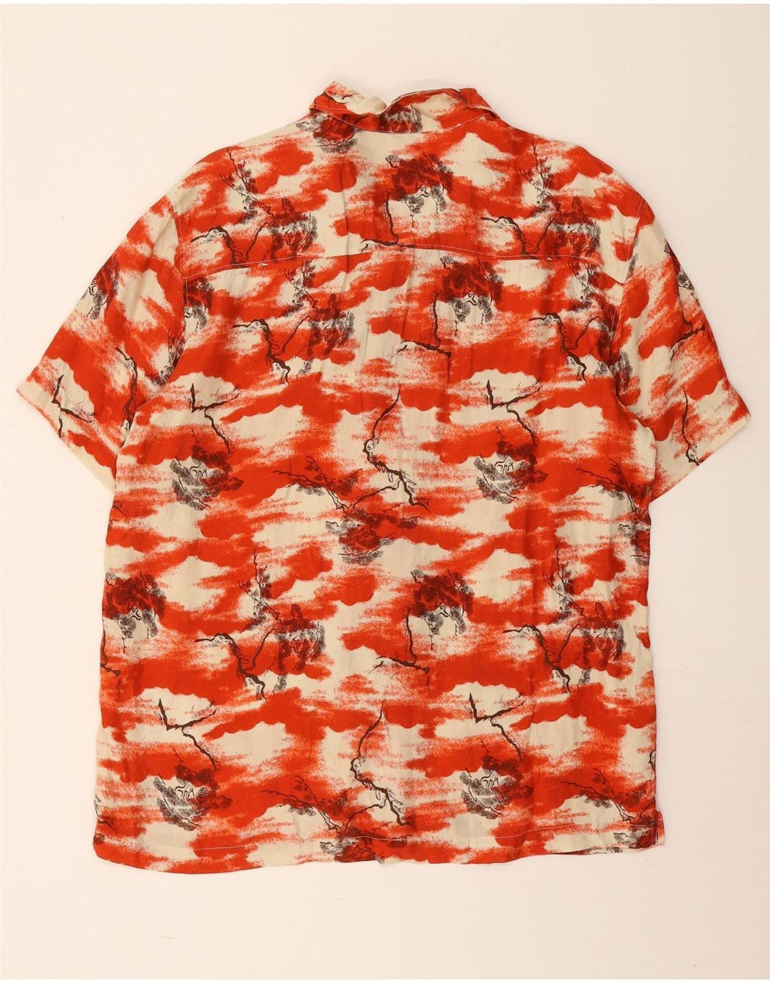 Camicia a maniche corte da uomo Superdry XL rossa Tie Dye Cupro