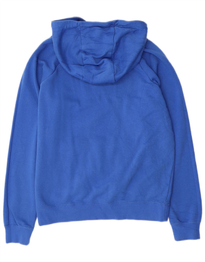 NIKE Womens Hoodie Jumper UK 14 Medium Blue Cotton