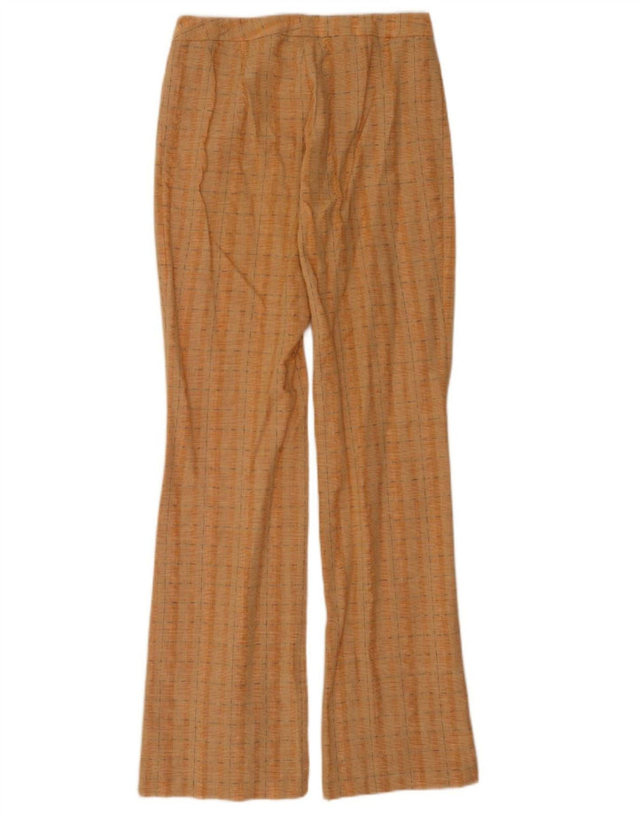Pantaloni da abito vintage da donna bootcut IT 42 medi W28 L34 quadri arancioni