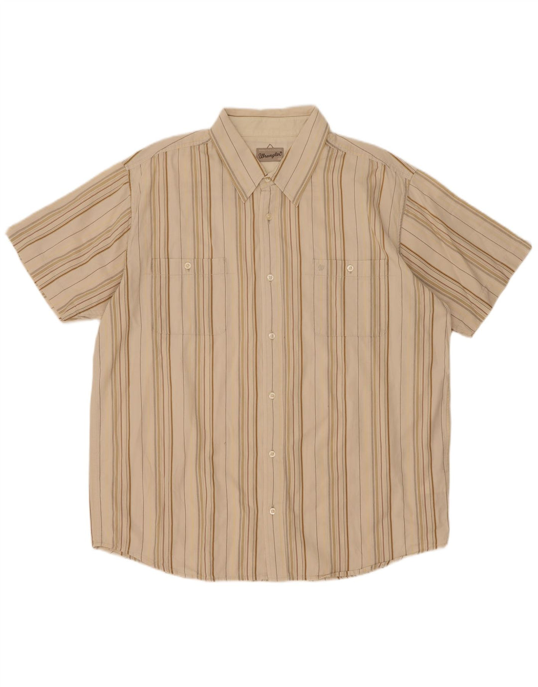 Camicia a maniche corte da uomo Wrangler 2XL a righe beige