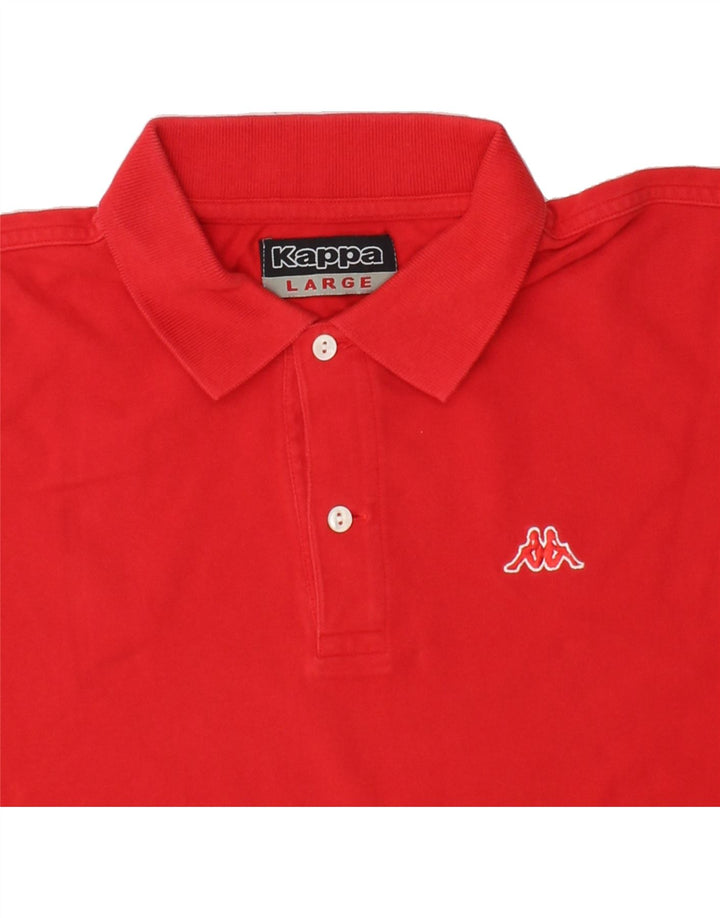 KAPPA Mens Polo Shirt Large Red Cotton Vintage Kappa and Second-Hand Kappa from Messina Hembry 