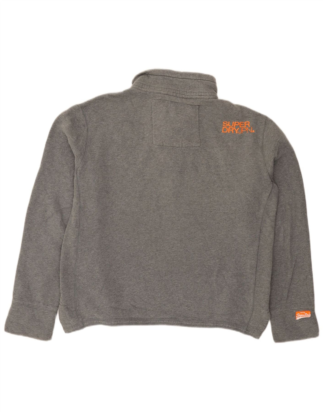 Felpa da uomo con collo abbottonato Superdry, cotone grigio medio
