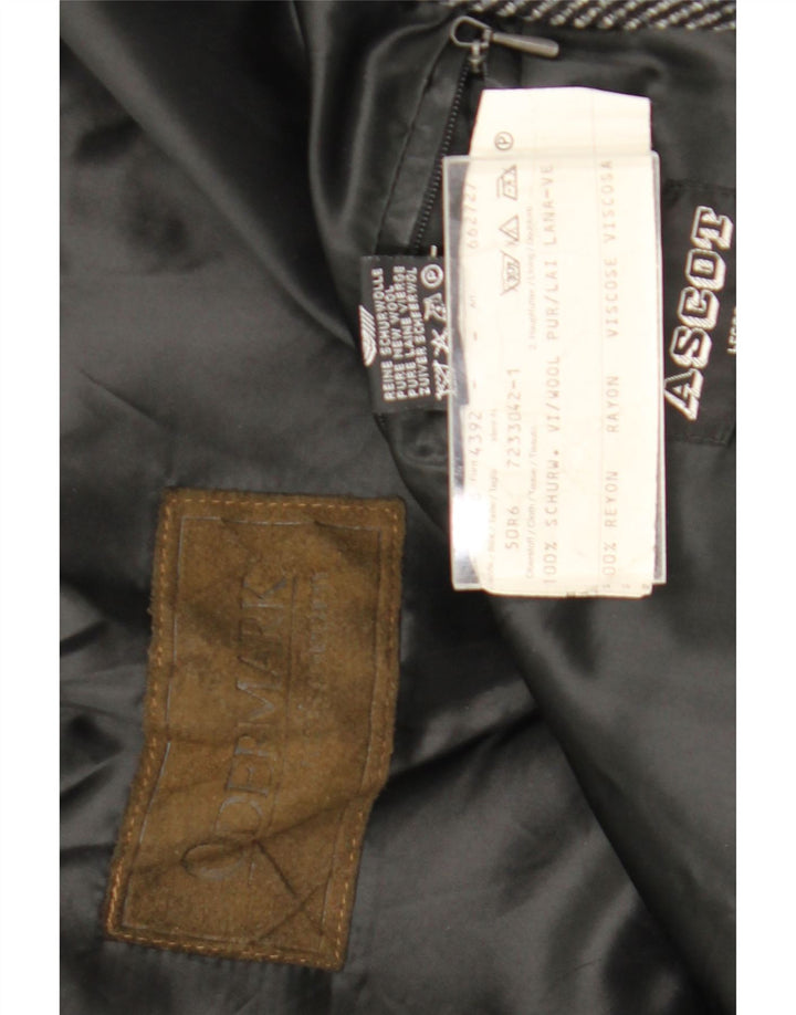 Soprabito vintage da uomo IT 50 grande in lana spinata grigia