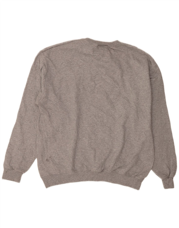 Felpa grafica Champion Summit da uomo, maglione XL, cotone chiazzato grigio
