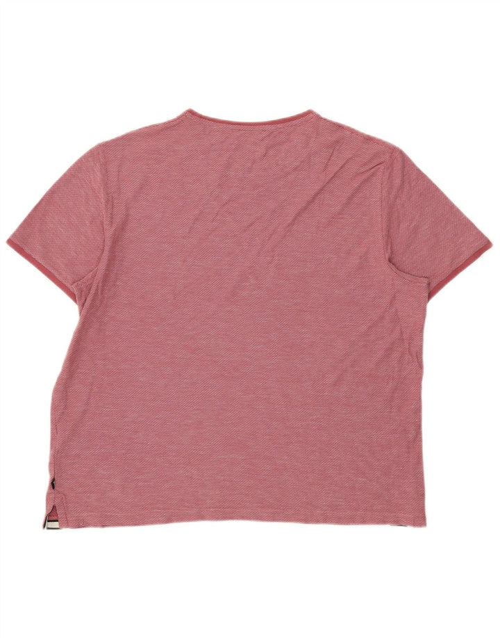 T-shirt regolare da uomo Ted Baker taglia superiore 5 XL cotone rosa