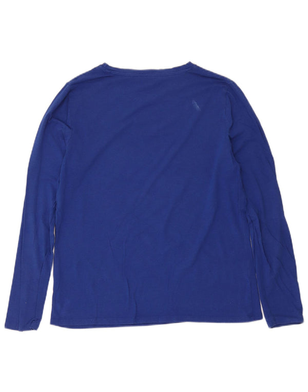 Top da donna M&Co manica lunga UK 14 blu medio modal