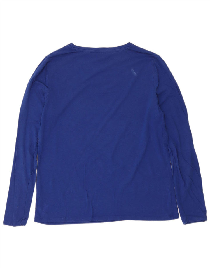 Top da donna M&Co manica lunga UK 14 blu medio modal