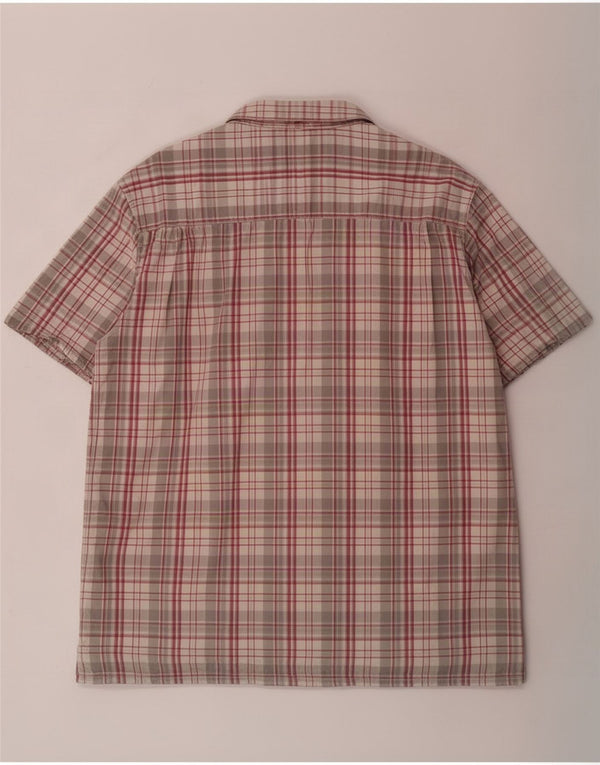 Camicia a maniche corte da uomo Weird Fish grande cotone a quadri multicolore