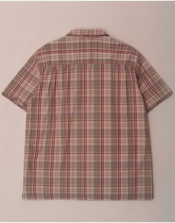 Camicia a maniche corte da uomo Weird Fish grande cotone a quadri multicolore