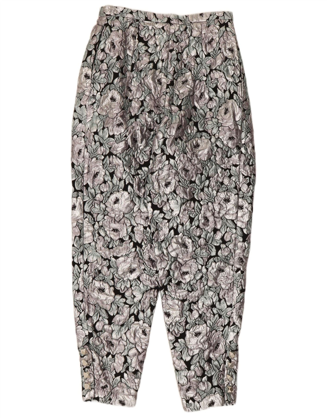 Pantaloni chino da donna VINTAGE IT 42 medio W26 L26 floreale multicolore