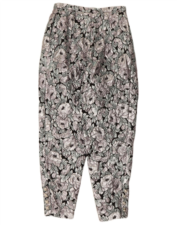 Pantaloni chino da donna VINTAGE IT 42 medio W26 L26 floreale multicolore