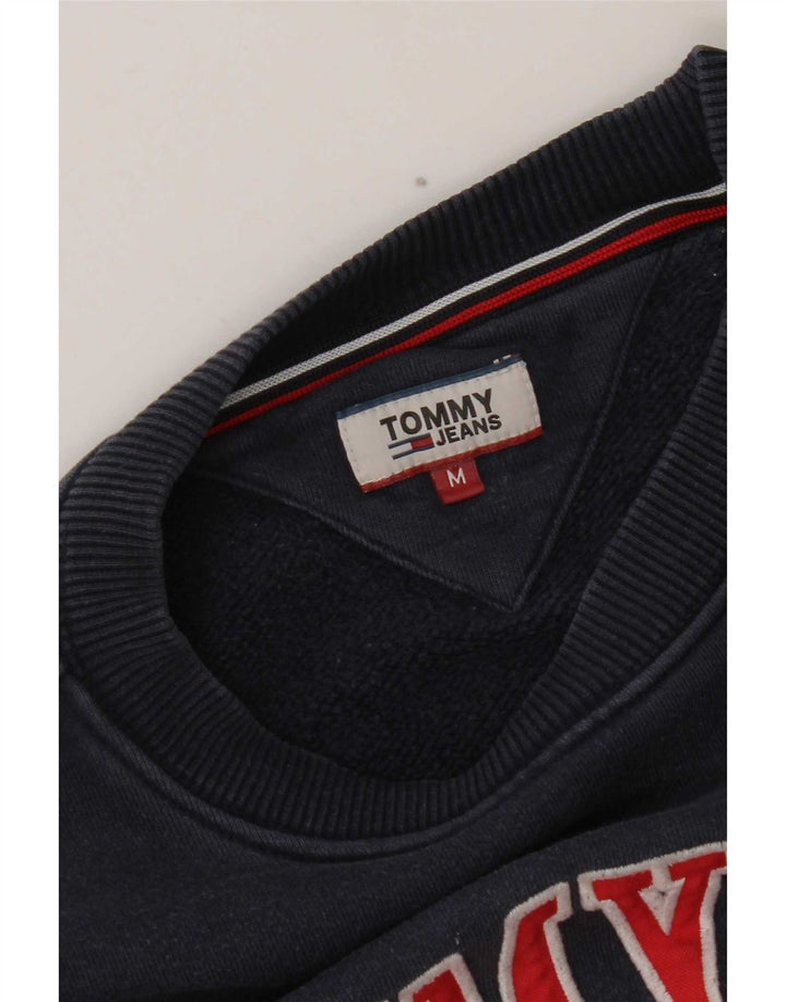 Felpa grafica da donna Tommy Hilfiger Maglione UK 14 Medio Blu Navy