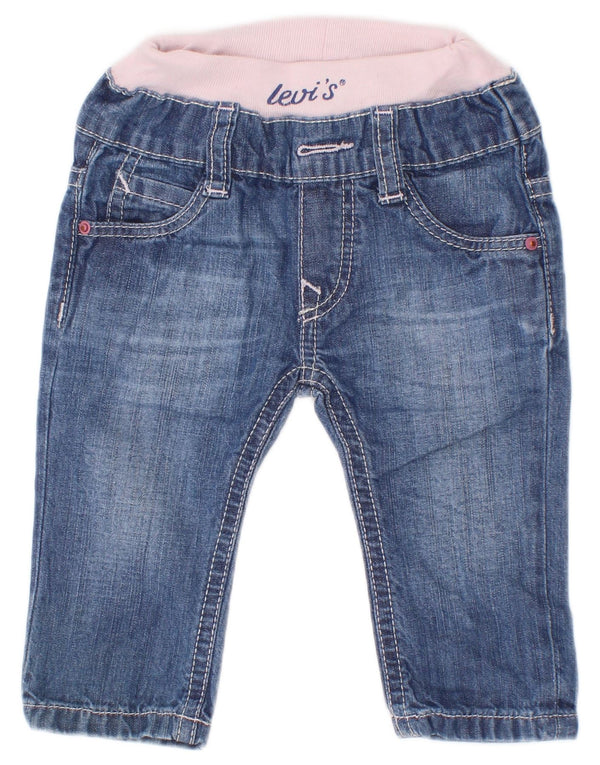 Jeans slim per bambina Levi's 0-3 mesi W16 L4 cotone color block blu