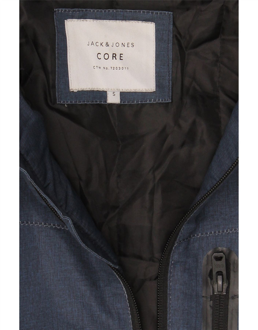 JACK & JONES Mens Hooded Windbreaker Jacket UK 36 Small Navy Blue Vintage Jack & Jones and Second-Hand Jack & Jones from Messina Hembry 