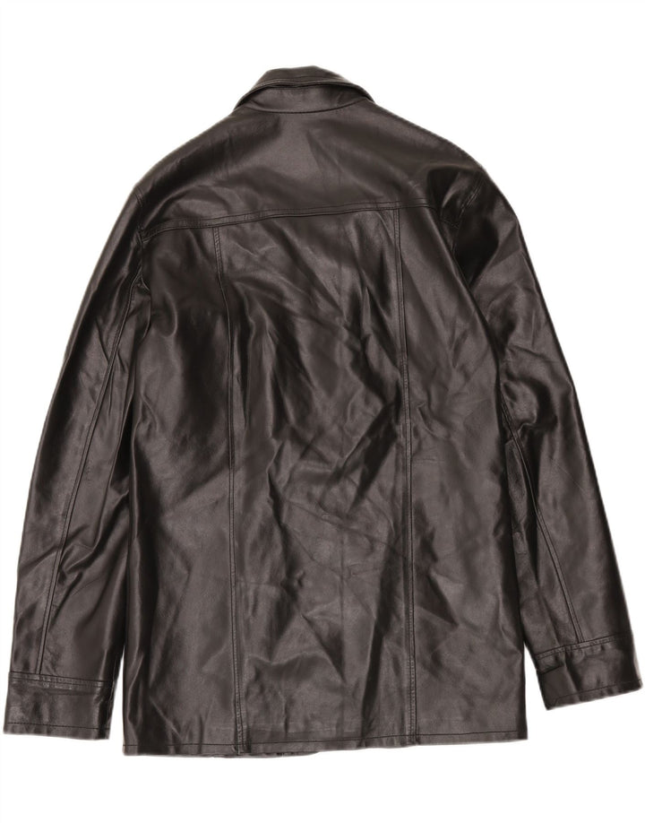 QUEBEC Mens Leather Jacket UK 40 Large Black Leather