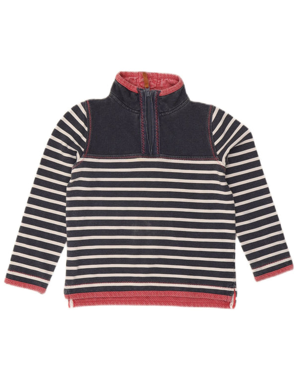 Felpa per bambina Fat Face 6-7 anni in cotone a righe blu navy