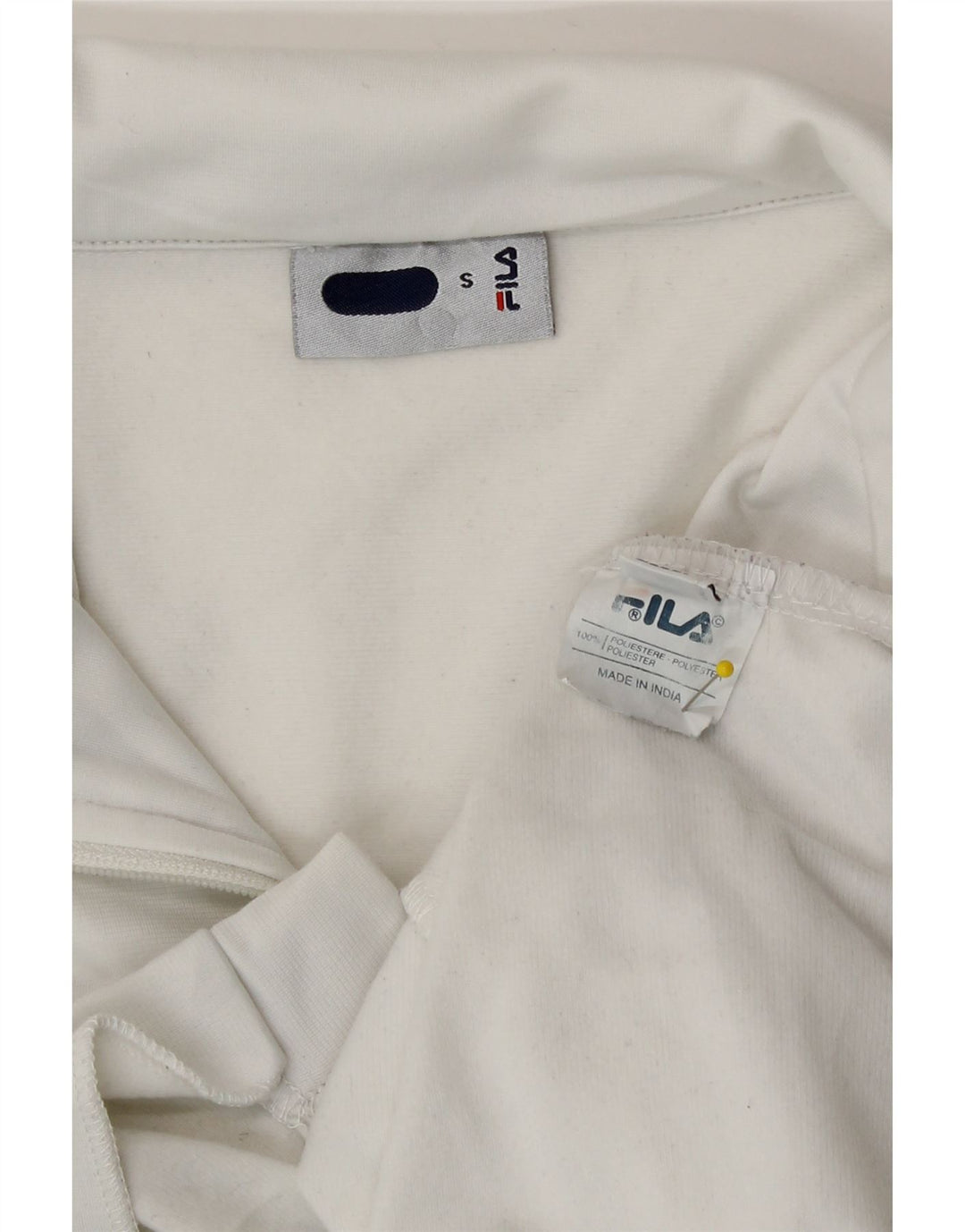 Giacca da ginnastica da uomo Fila Small in poliestere bianco