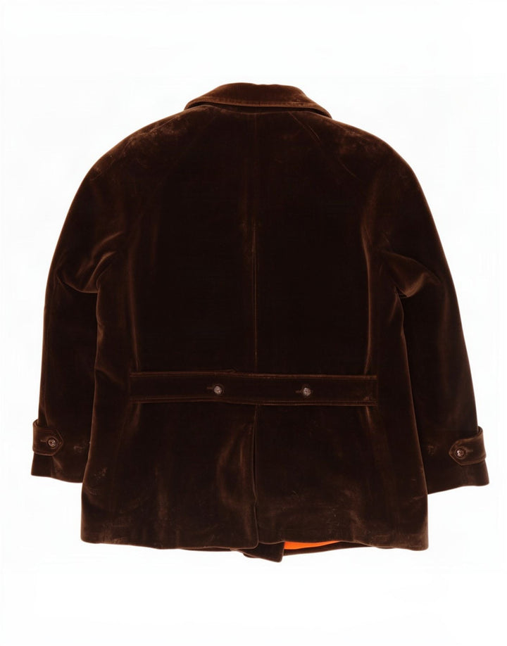 Giacca blazer in velluto doppio petto da uomo Capalbio UK 40 grande marrone