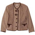 Giacca blazer a 5 bottoni da donna Meico UK 12 Poliestere marrone medio