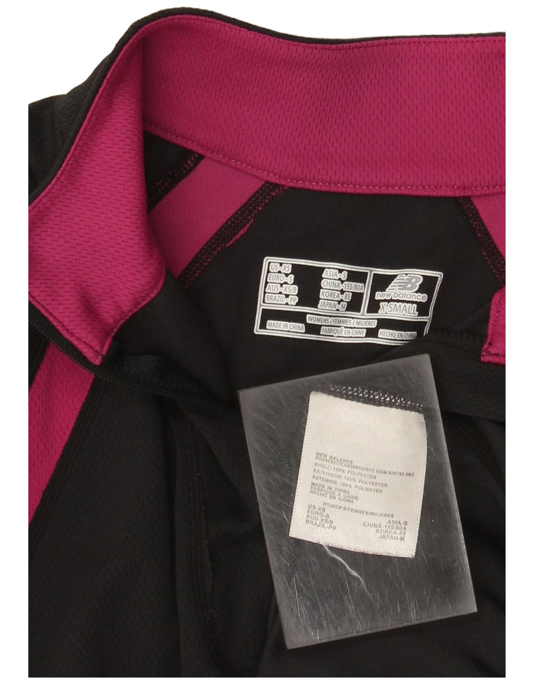 Maglia da tuta pullover da donna NEW BALANCE UK 6 XS Black Colourblock