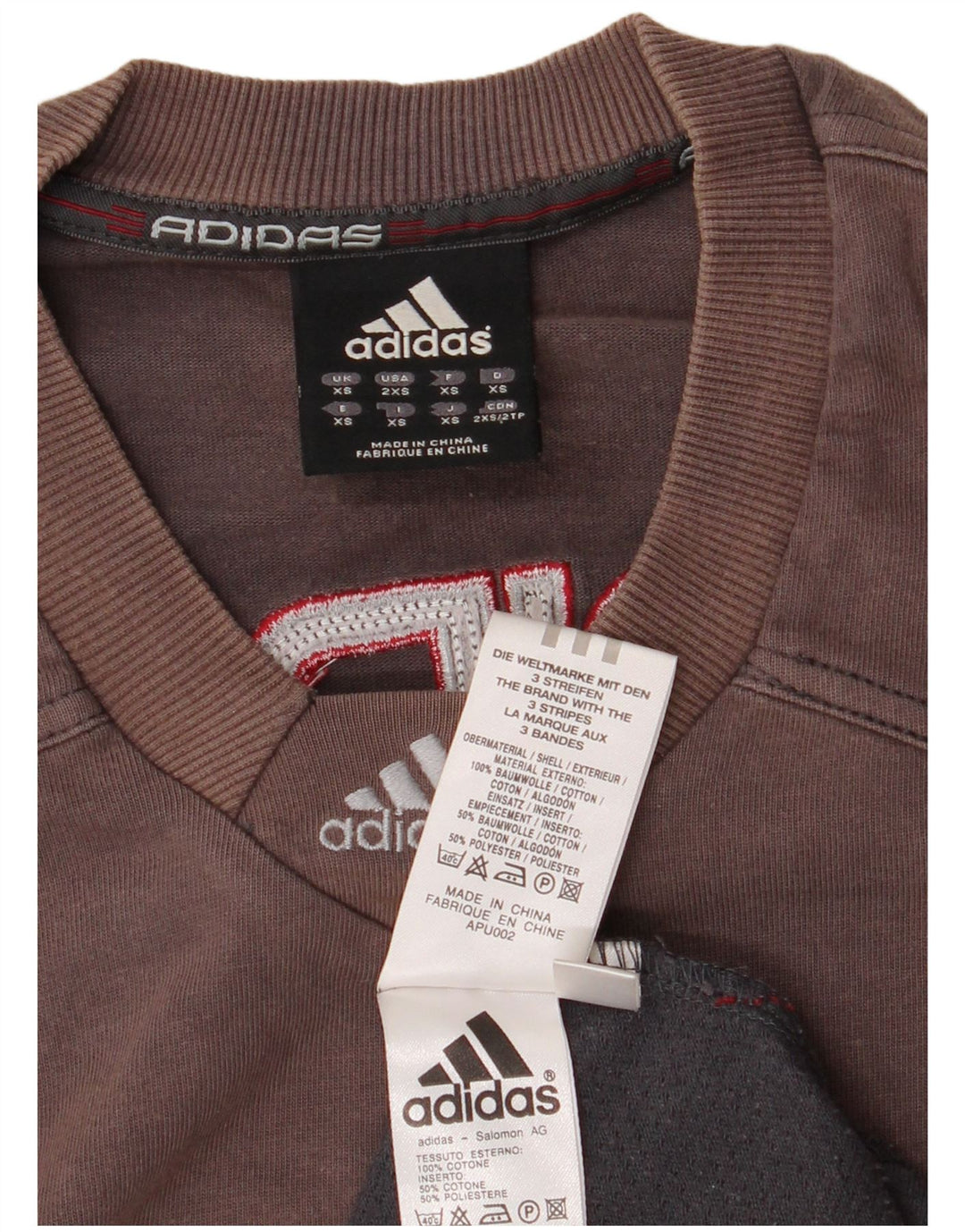 T-shirt grafica da uomo ADIDAS Top XS in cotone color block grigio