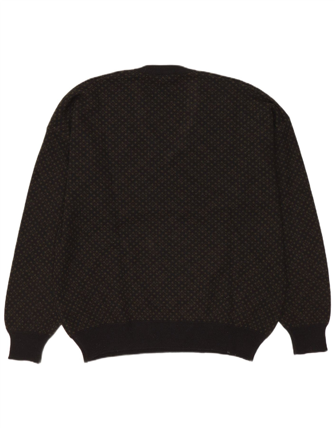 Maglione da uomo con scollo a V Bramante grande lana geometrica grigia