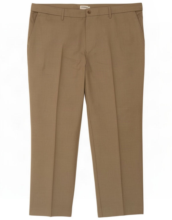 Pantaloni casual dritti da uomo Farah W42 L27 Poliestere beige