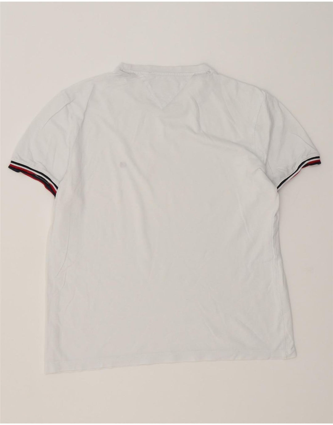 T-shirt da uomo con vestibilità regolare Tommy Hilfiger Top a righe bianche medie