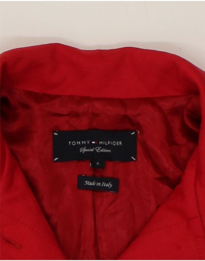 TOMMY HILFIGER Womens Pullover Overcoat US 6 Medium Red Wool Vintage Tommy Hilfiger and Second-Hand Tommy Hilfiger from Messina Hembry 