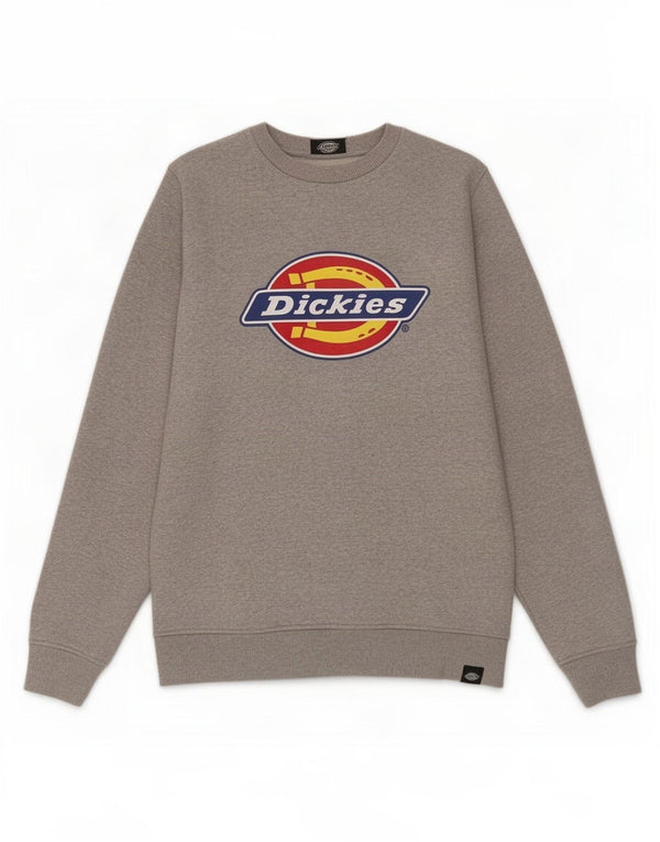 Dickies Mens Graphic Sweatshirt Jumper Medium Grey Flecked Cotton