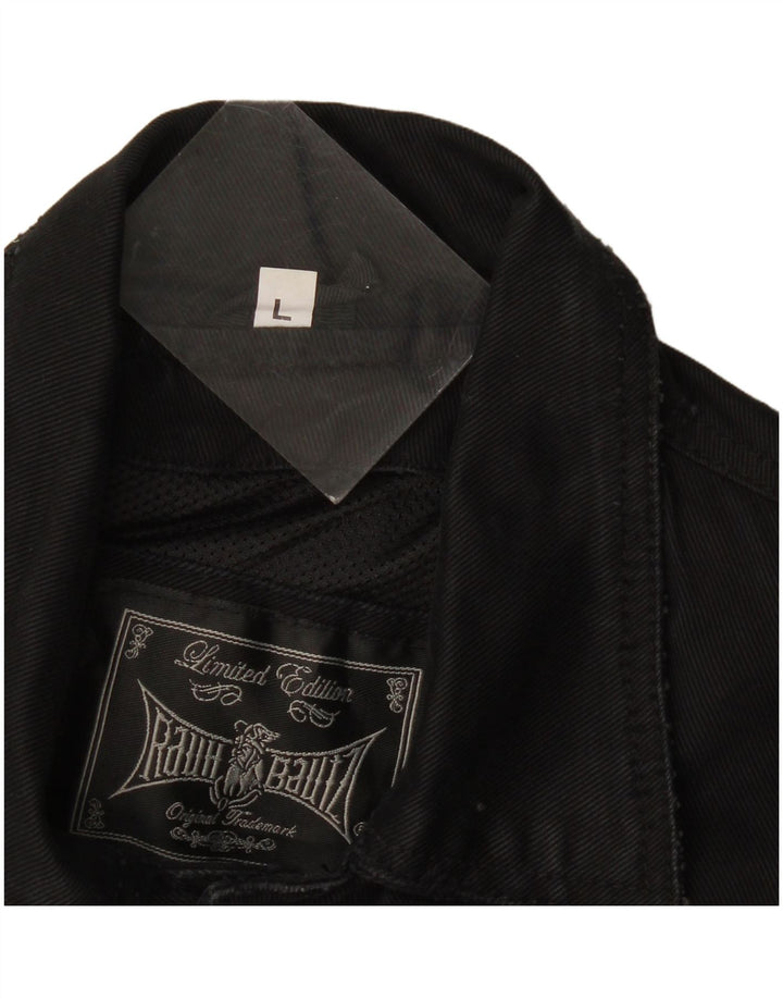 Gilet di jeans vintage da uomo UK 40 grande nero