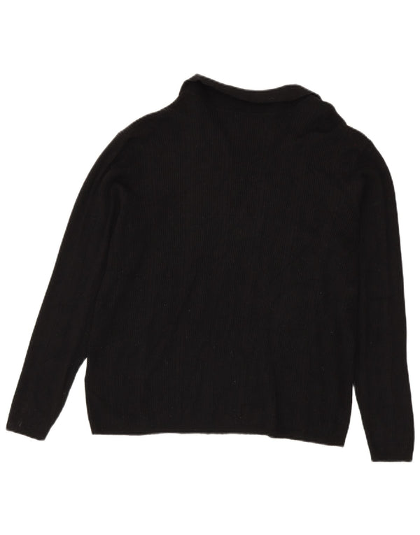 Maglione maglione collo alto da donna Marks & Spencer UK 18 XL viscosa nera