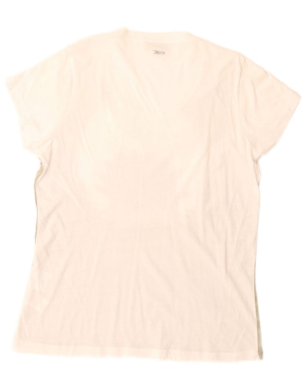 T-shirt grafica da donna Marlboro Classics UK 18 XL cotone floreale bianco