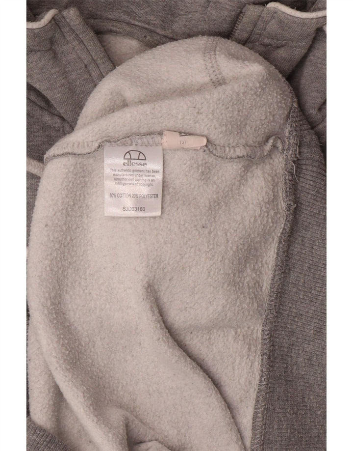 ELLESSE Mens Graphic Zip Neck Hoodie Jumper Medium Grey Cotton