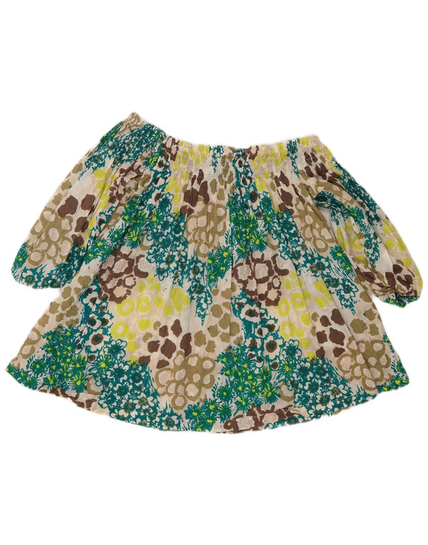 Top da donna French Connection manica 3/4 UK 12 medio multicolore floreale