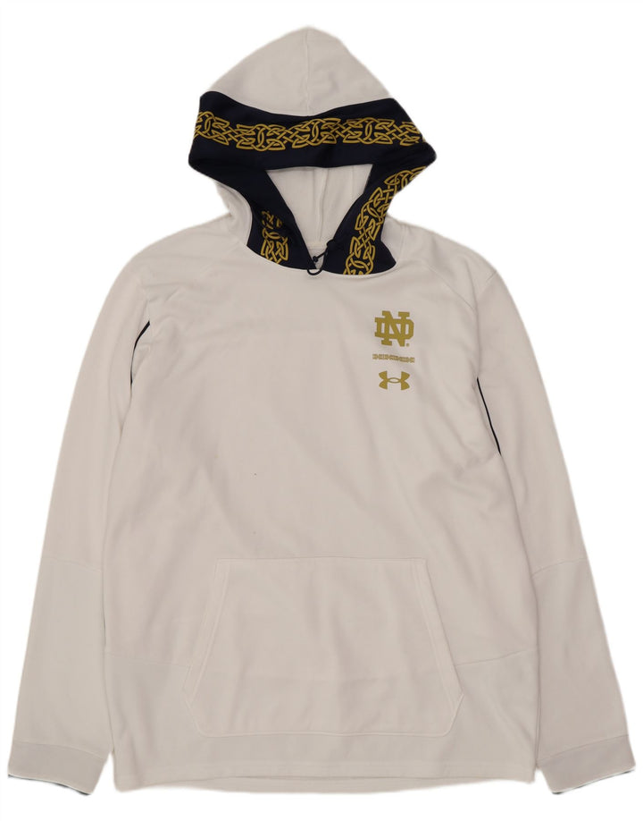 Felpa con cappuccio grafica da uomo UNDER ARMOUR, grande, poliestere color block bianco